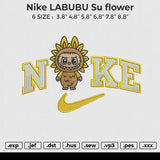 Nike LABUBU Su flower Embroidery File 6 sizes