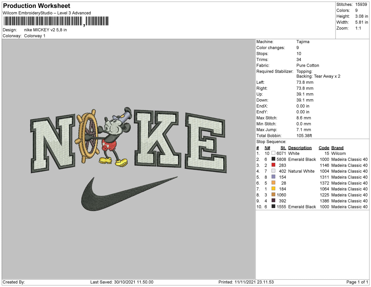 Nike Mickey V2 Embroidery