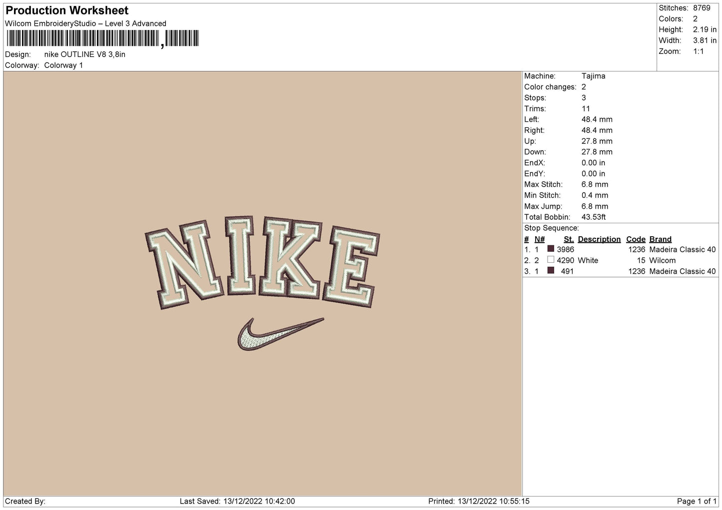 nike outline v8