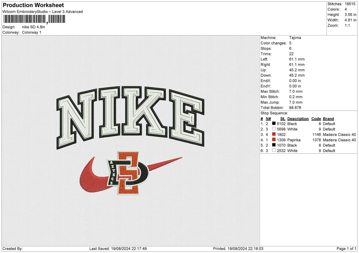 Nike SD Embroidery File 6 size