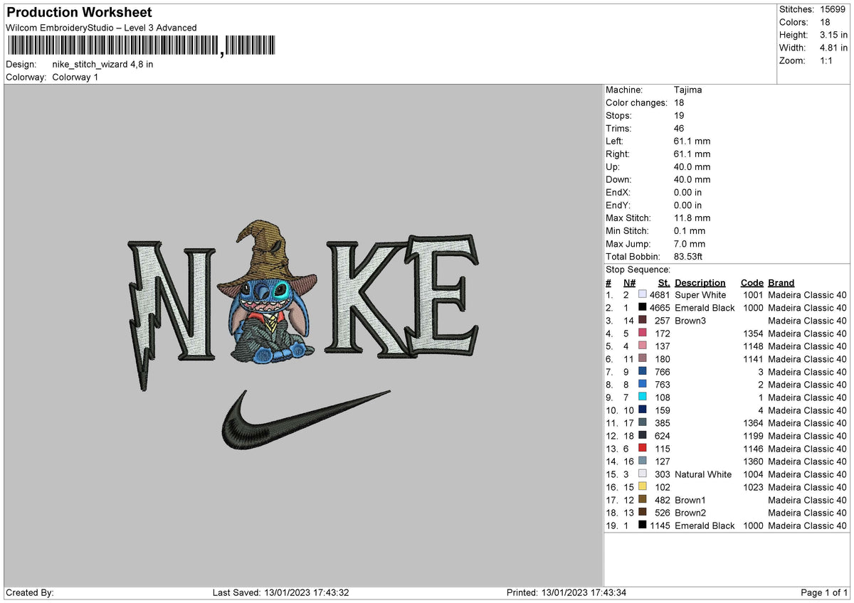 Nike Stitch Wizard Embroidery File 6 sizes