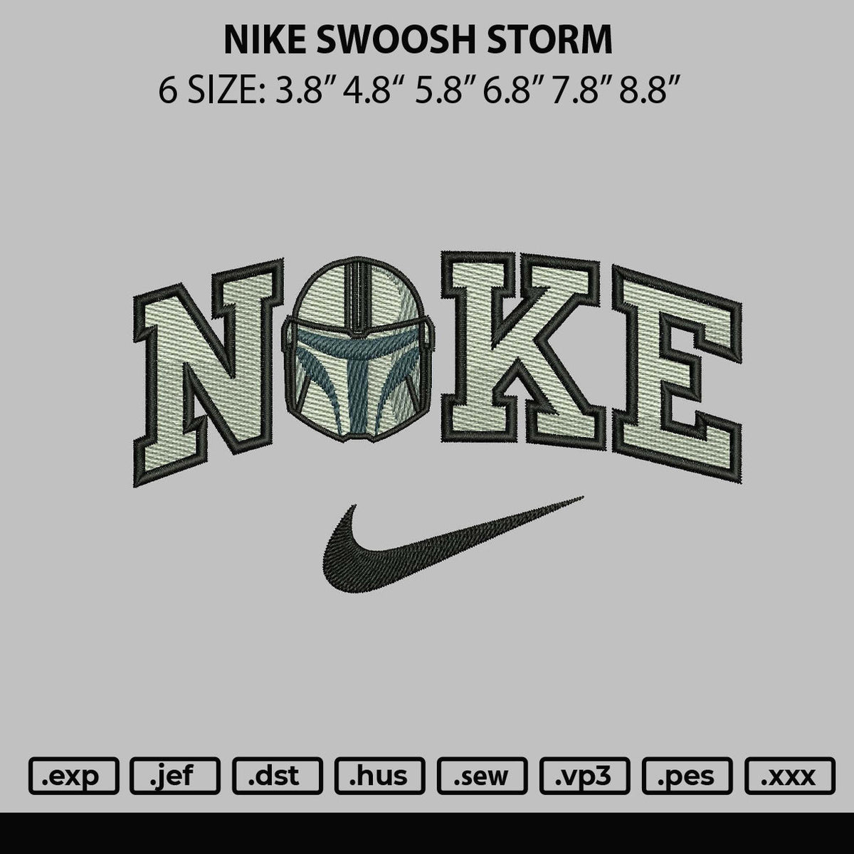 Nike Swoosh Storm Embroidery File 6 sizes