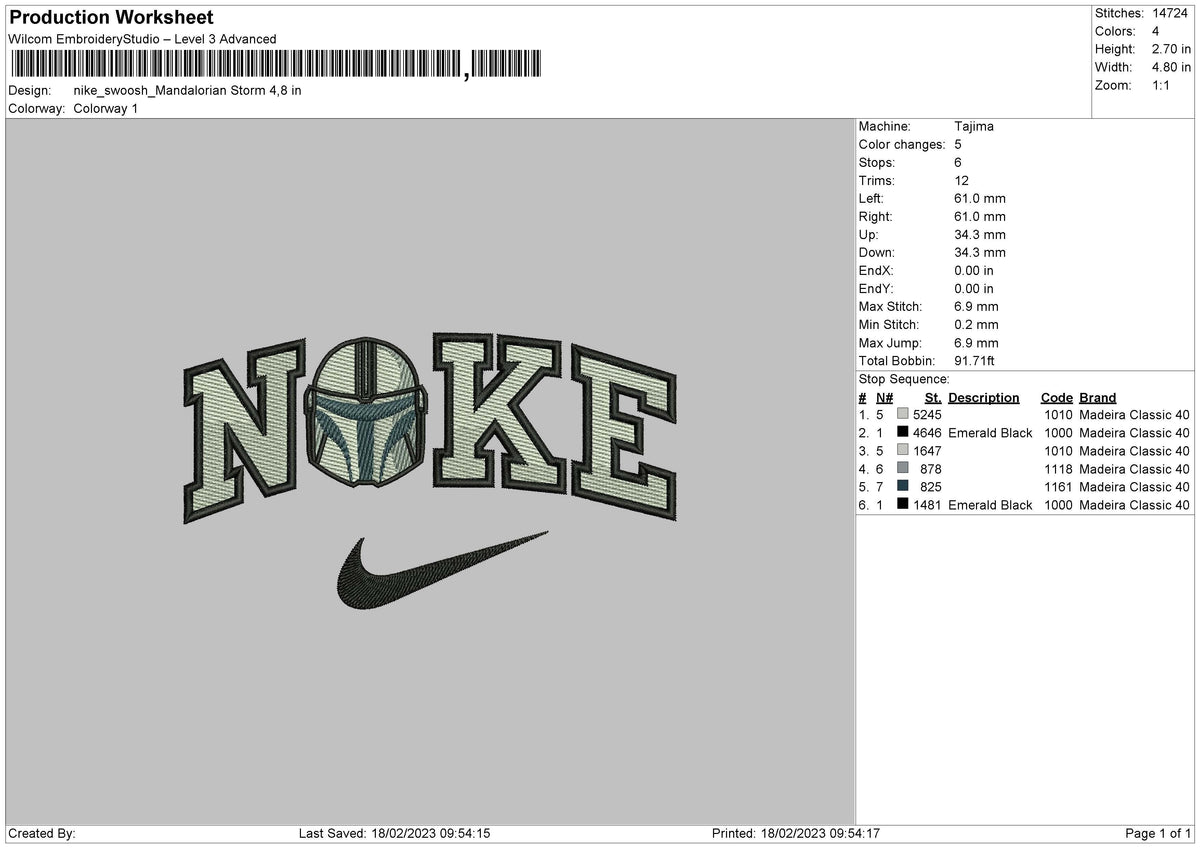 Nike Swoosh Storm Embroidery File 6 sizes