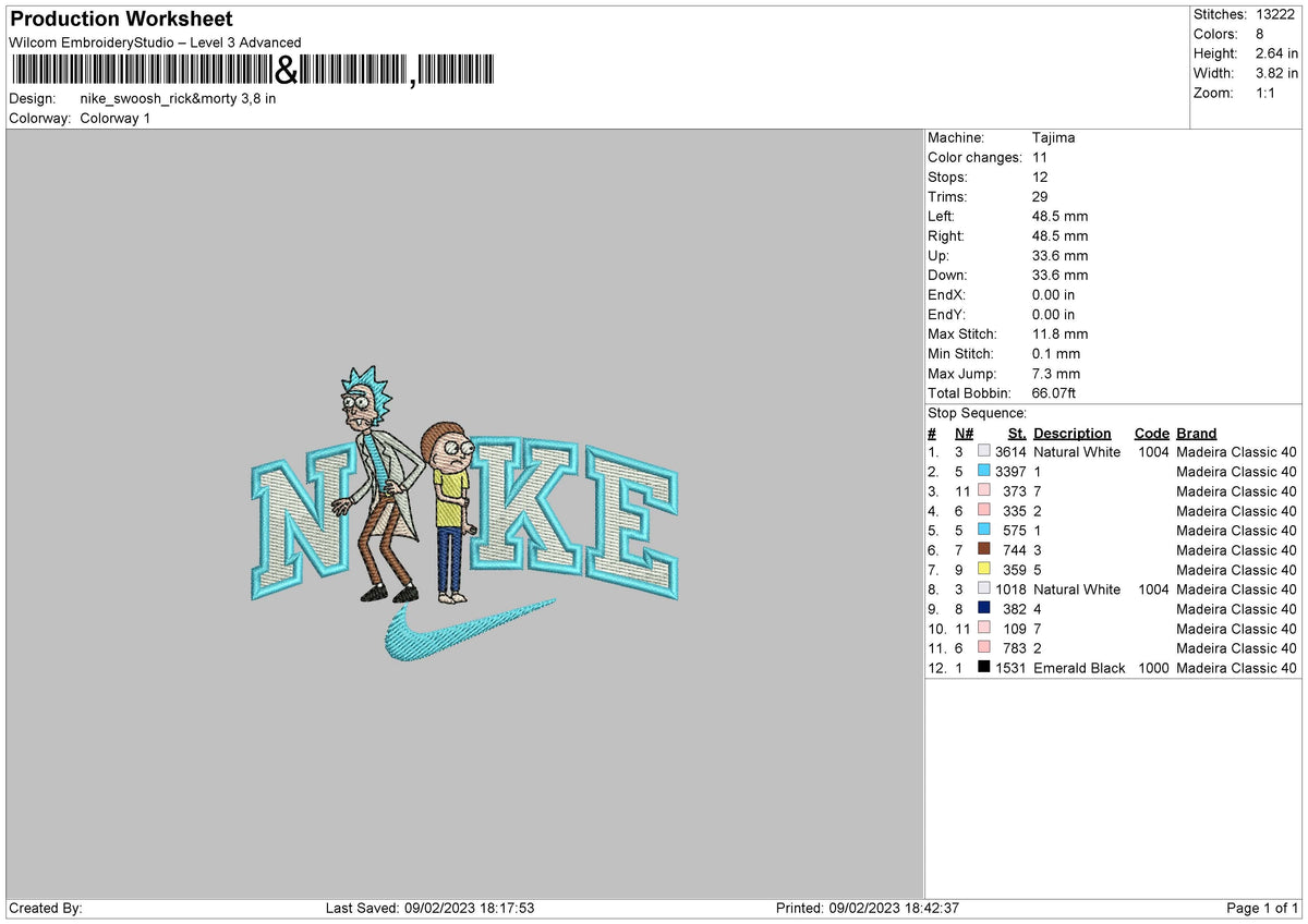 Nike Swoosh Rnm Embroidery File 6 sizes