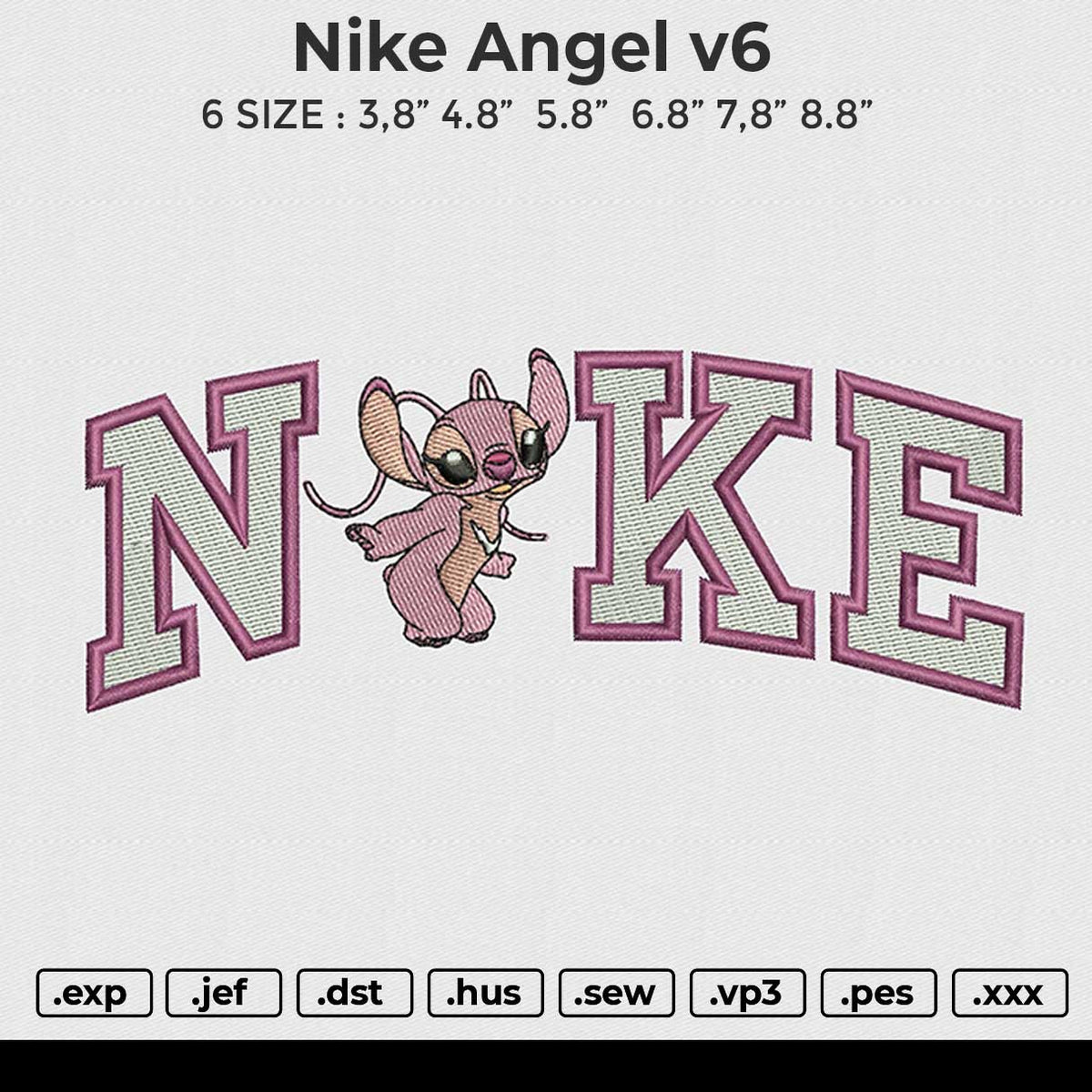 Nike angel v6 Embroidery File 6 size