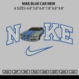 Nike Blue Car New Embroidery File 6 sizes