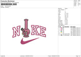 nike bong Embroidery File 6 sizes