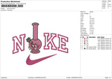 nike bong Embroidery File 6 sizes