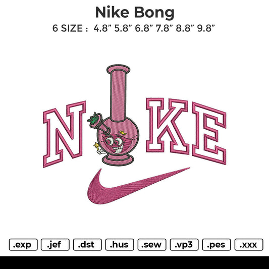 nike bong Embroidery File 6 sizes