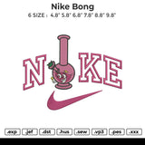 nike bong Embroidery File 6 sizes