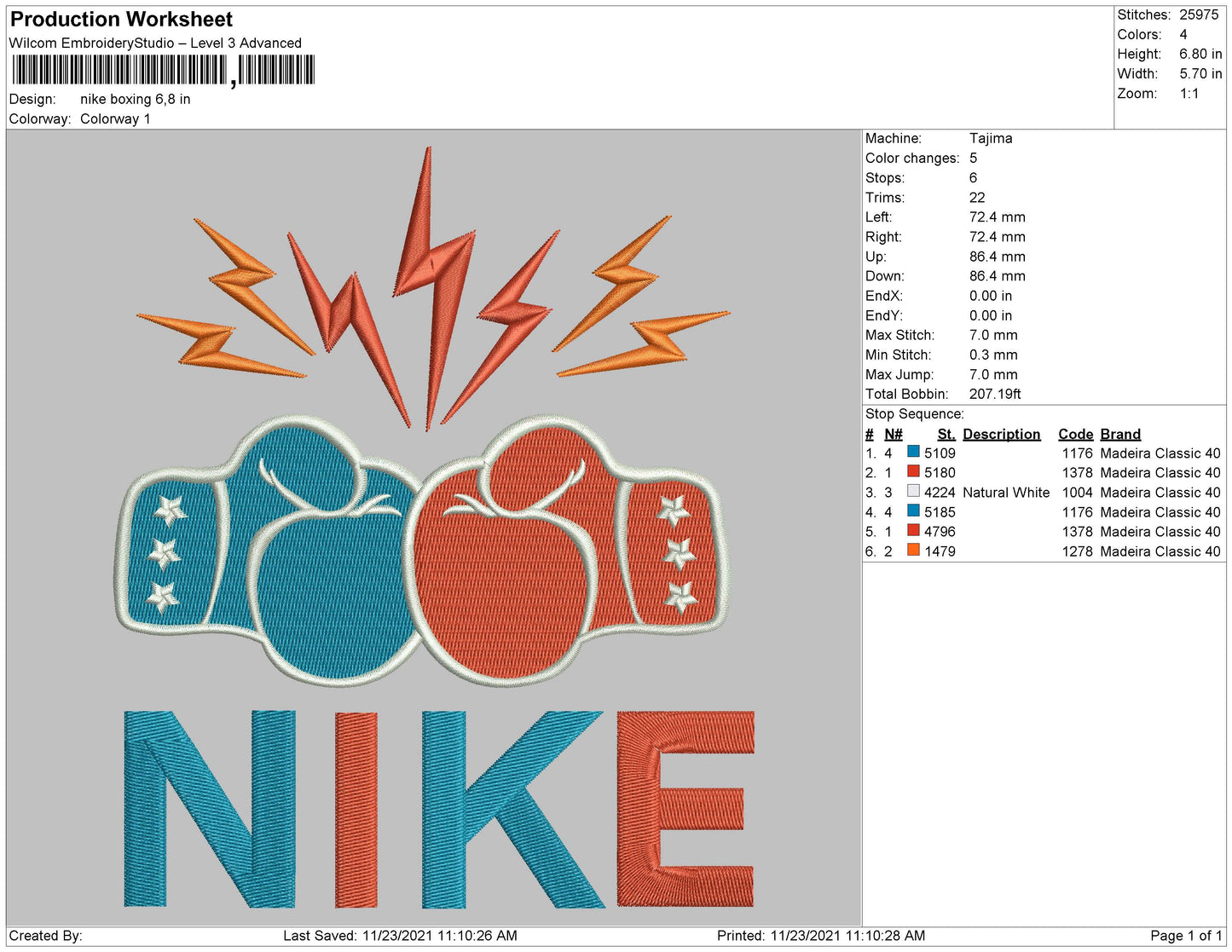 Nike Boxing Embroidery