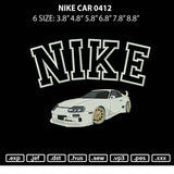 NIKE Car 0412 Embroidery File 6 sizes
