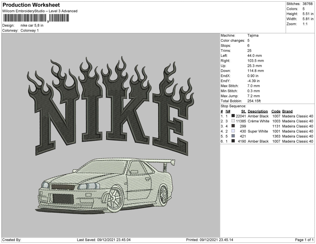 Nike Car Embroidery