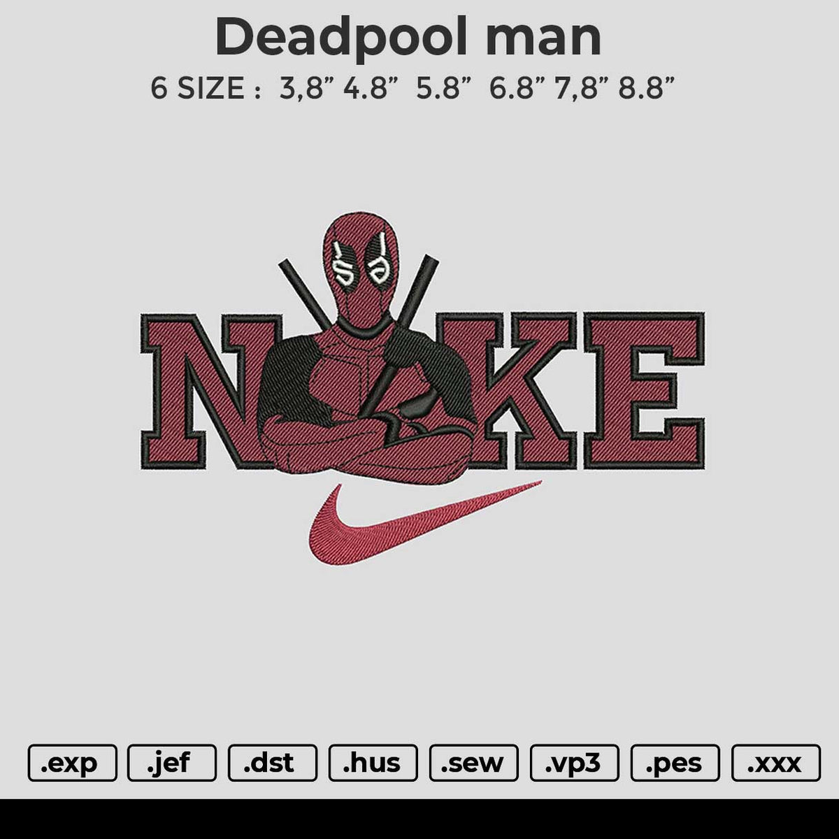 Nike deadpool man Embroidery