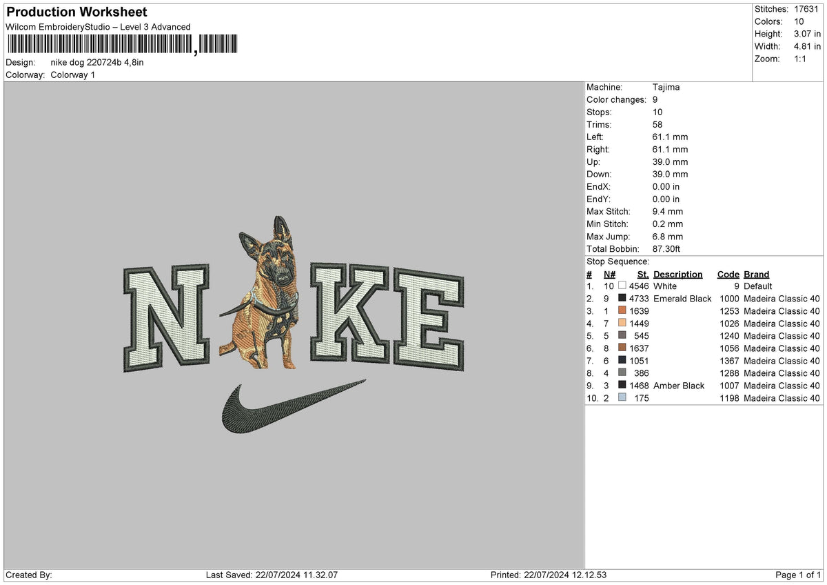 Nike dog 2207b