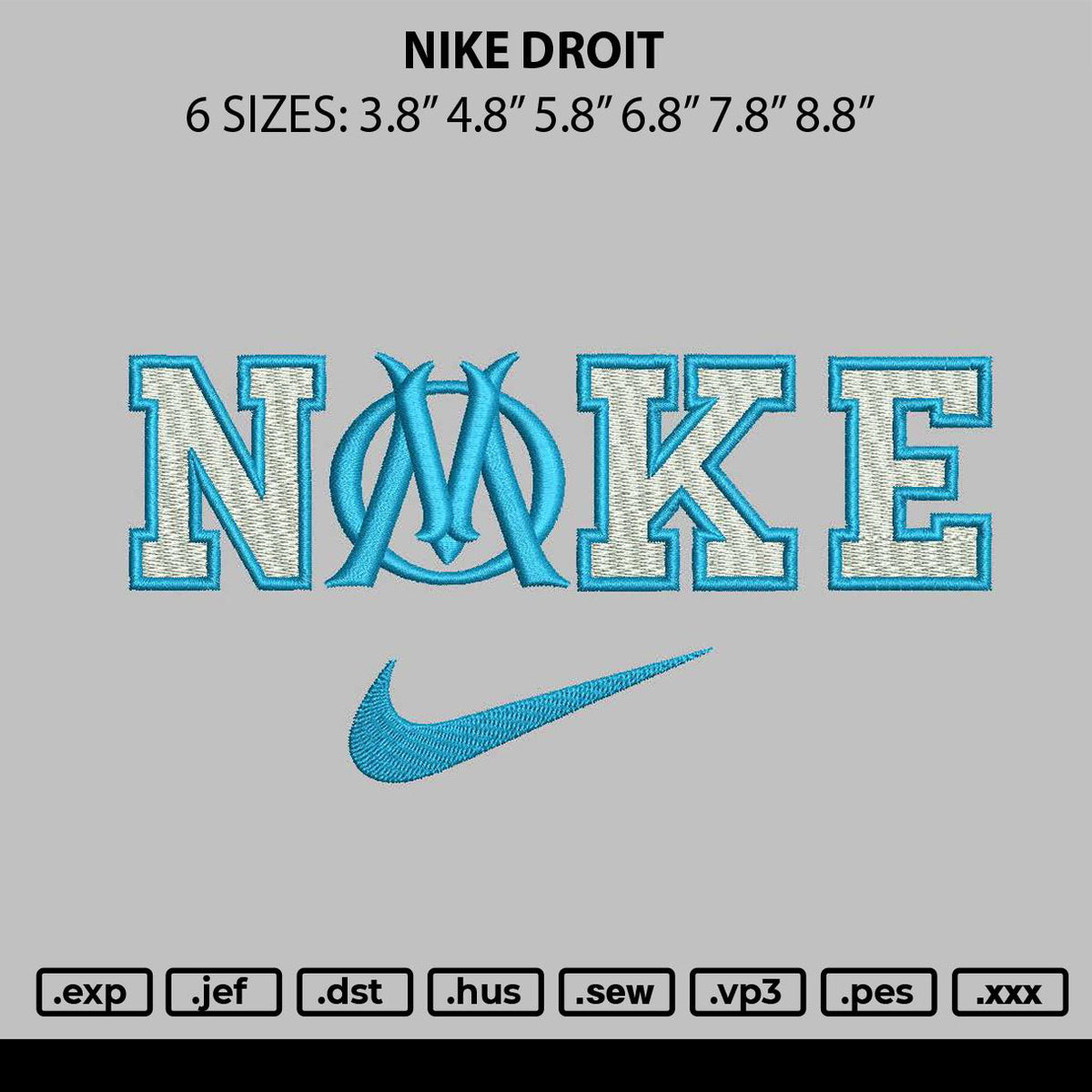 Nike Droit Embroidery File 6 sizes