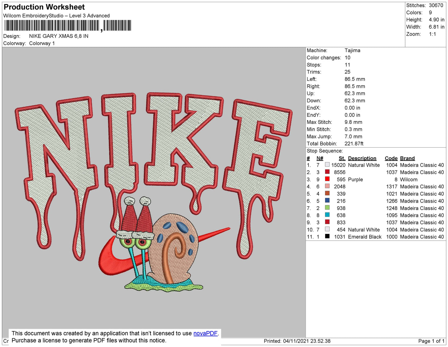 Nike Gary Embroidery
