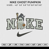 Nike Ghost Pumkin Embroidery File 6 size
