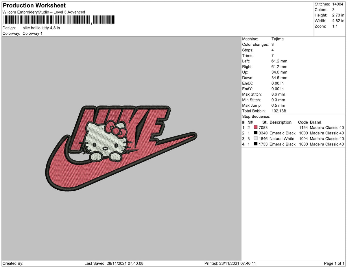 Nike Hello Kitty 02 Embroidery