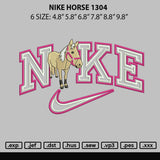Nike Horse 1304 Embroidery File 6 sizes