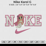 Nike Karol G Embroidery File 6 size