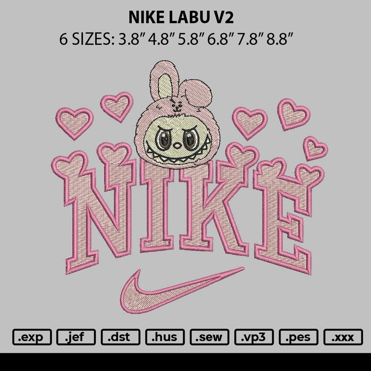 Nike Labu V2 Embroidery File 6 sizes