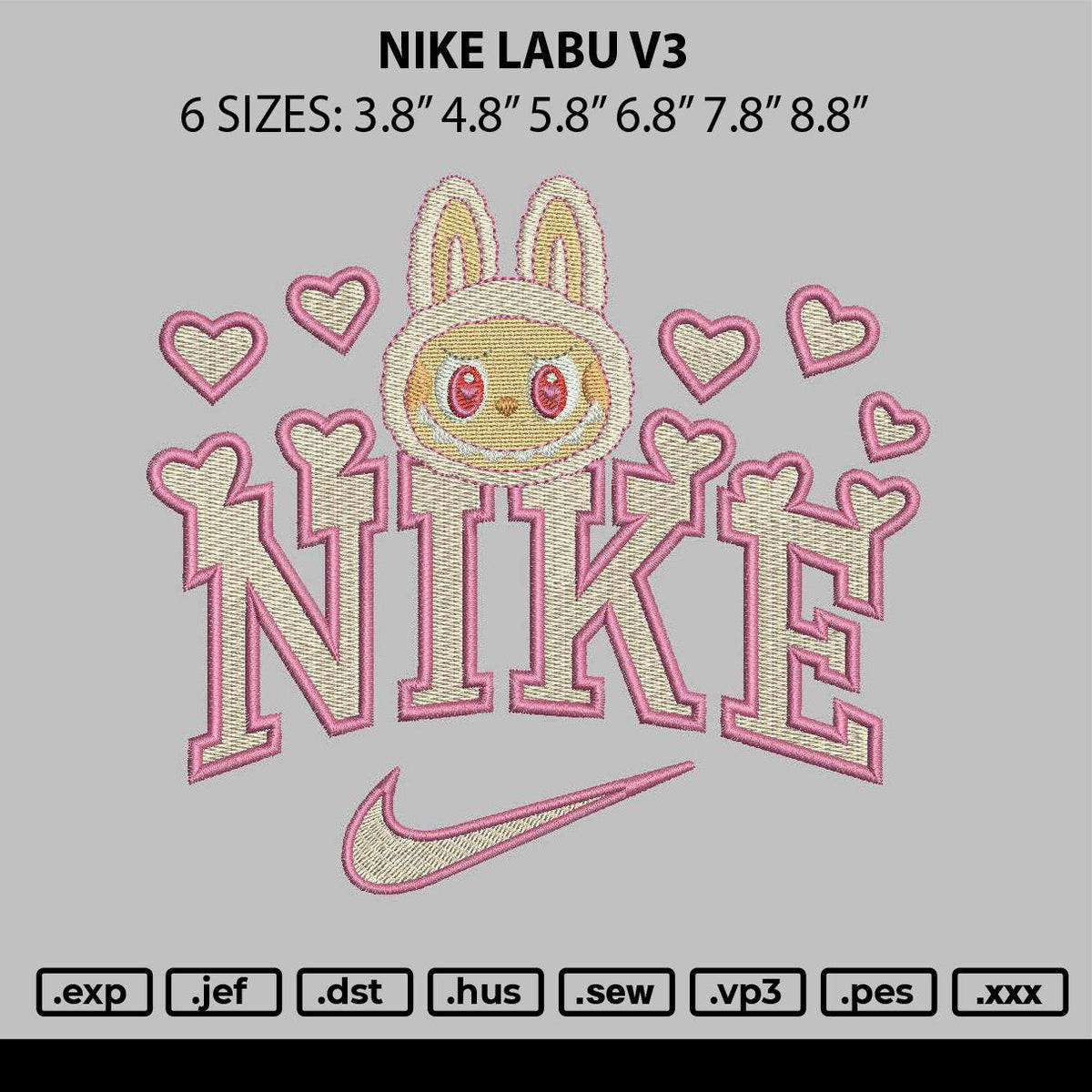 Nike Labu V3 Embroidery File 6 sizes
