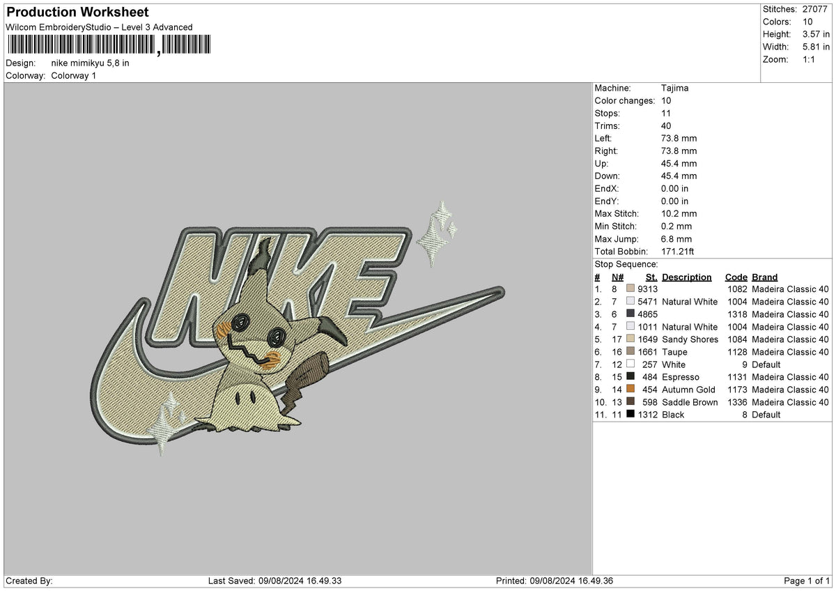 Nike Mimikyu 24 Embroidery File 6 sizes