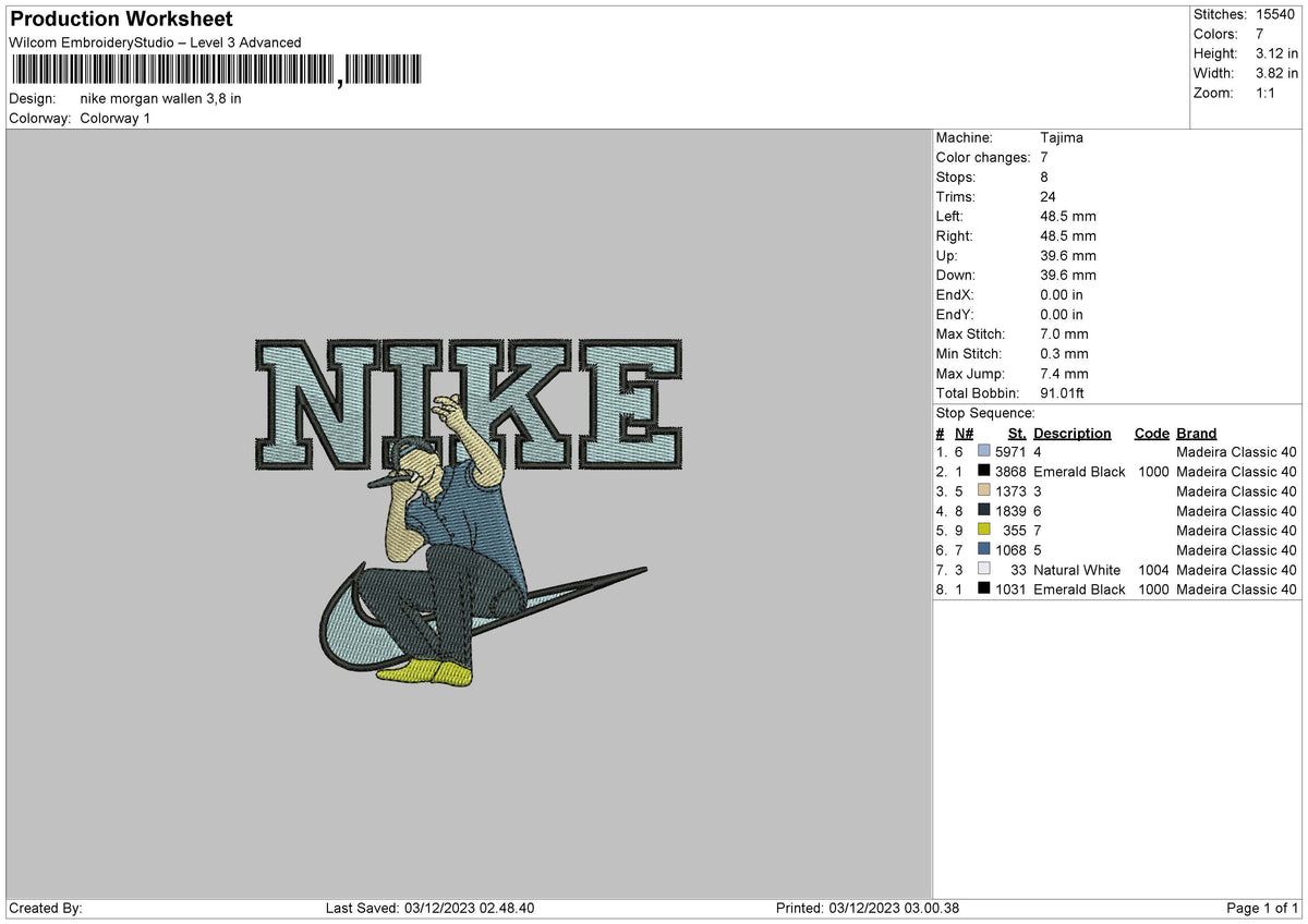 Nike Morgan Embroidery File 6 sizes