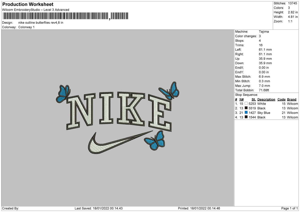 Nike Outline Butterflies
