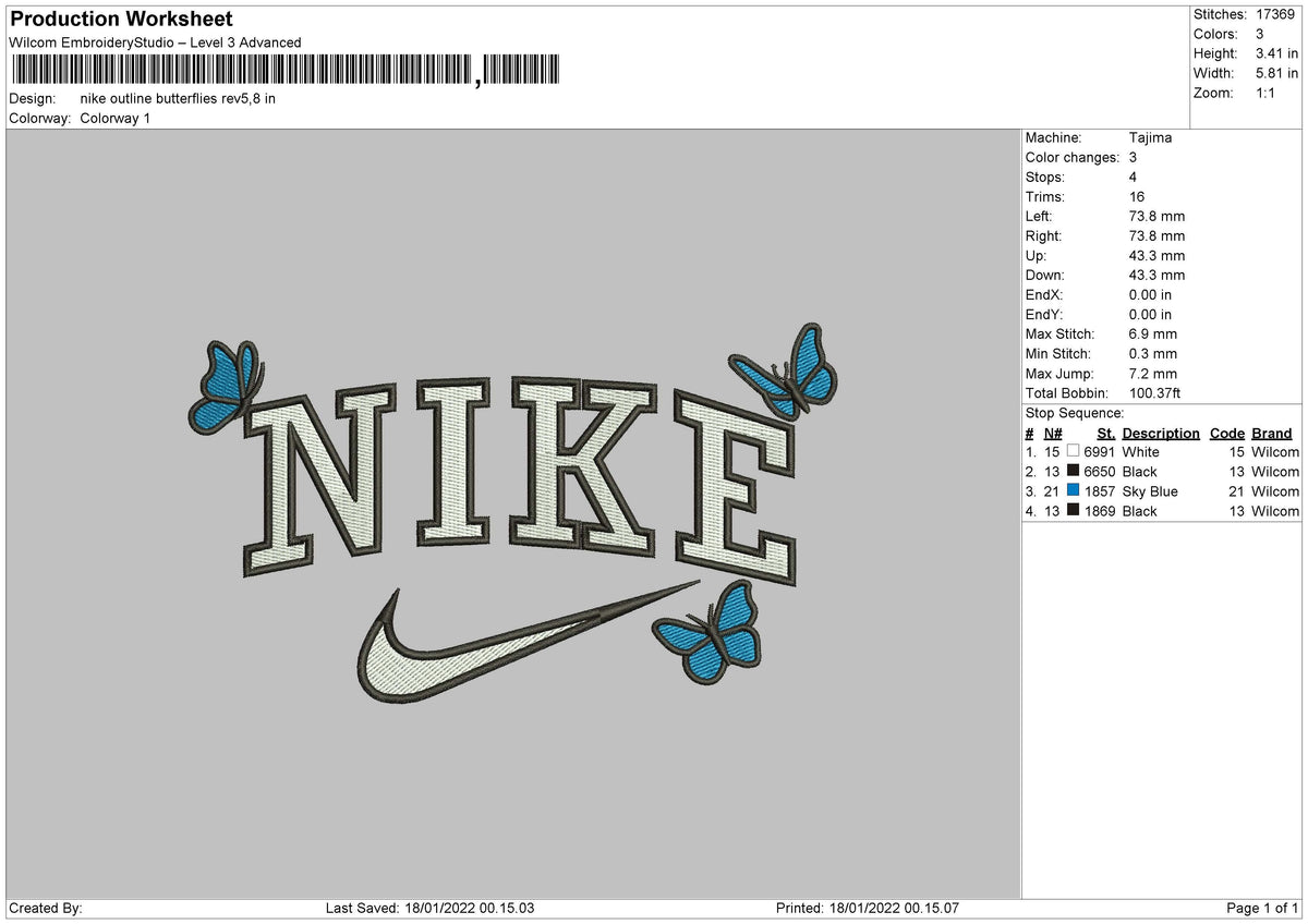 Nike Outline Butterflies