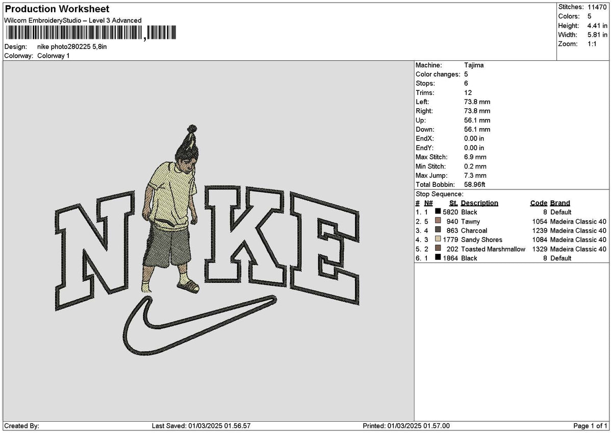 Nike Photo2802 Embroidery File 6 sizes