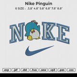 Nike pinguin Embroidery File 6 size