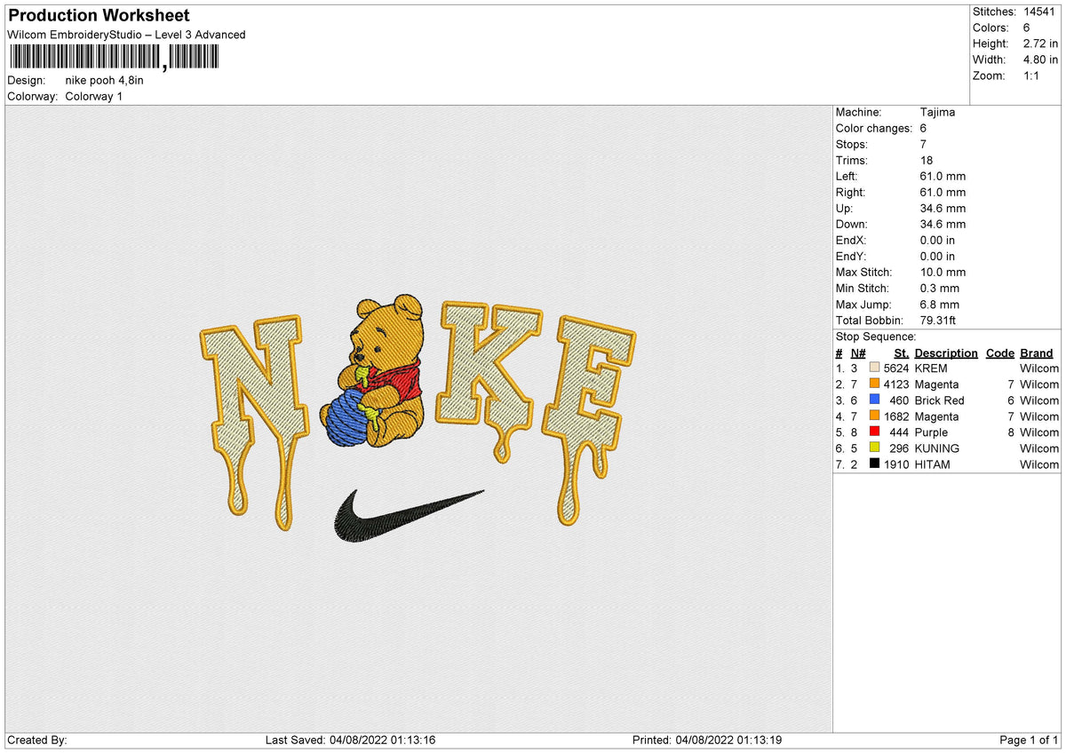 Nike Pooh Melt v2 Embroidery