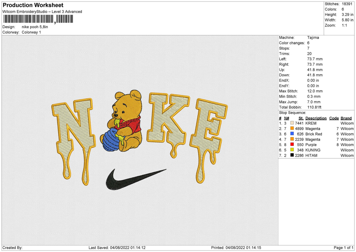 Nike Pooh Melt v2 Embroidery
