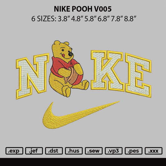 Nike Pooh V005 Embroidery File 6 sizes