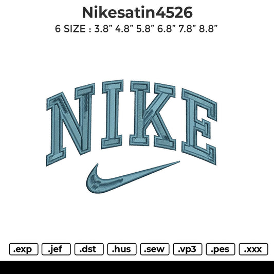 Nikesatin4526 Embroidery File 6 sizes