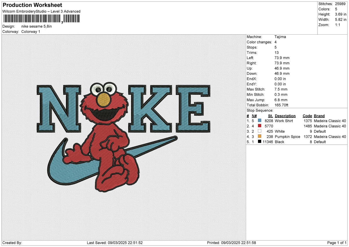 Nike Sesame Embroidery File 6 size