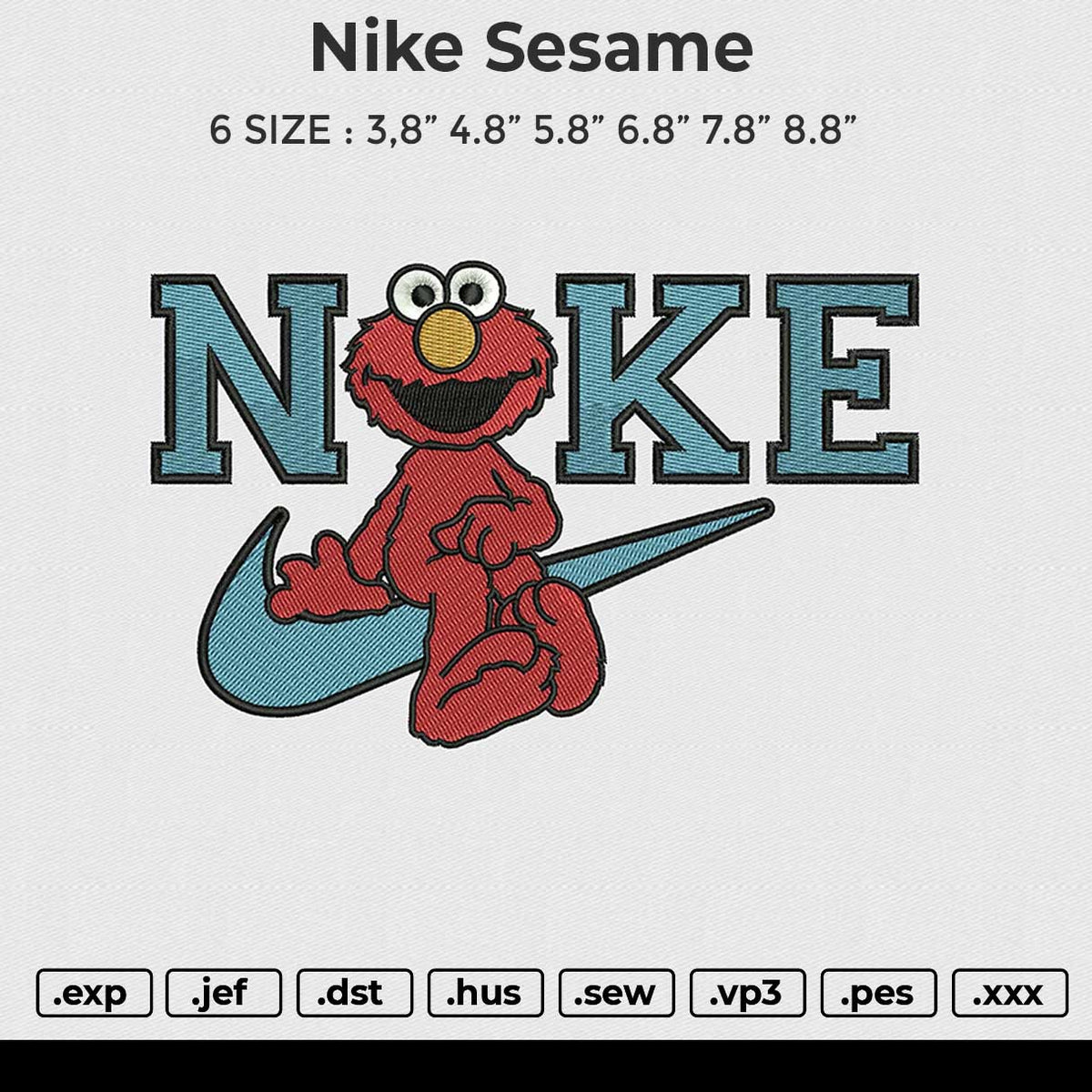 Nike Sesame Embroidery File 6 size
