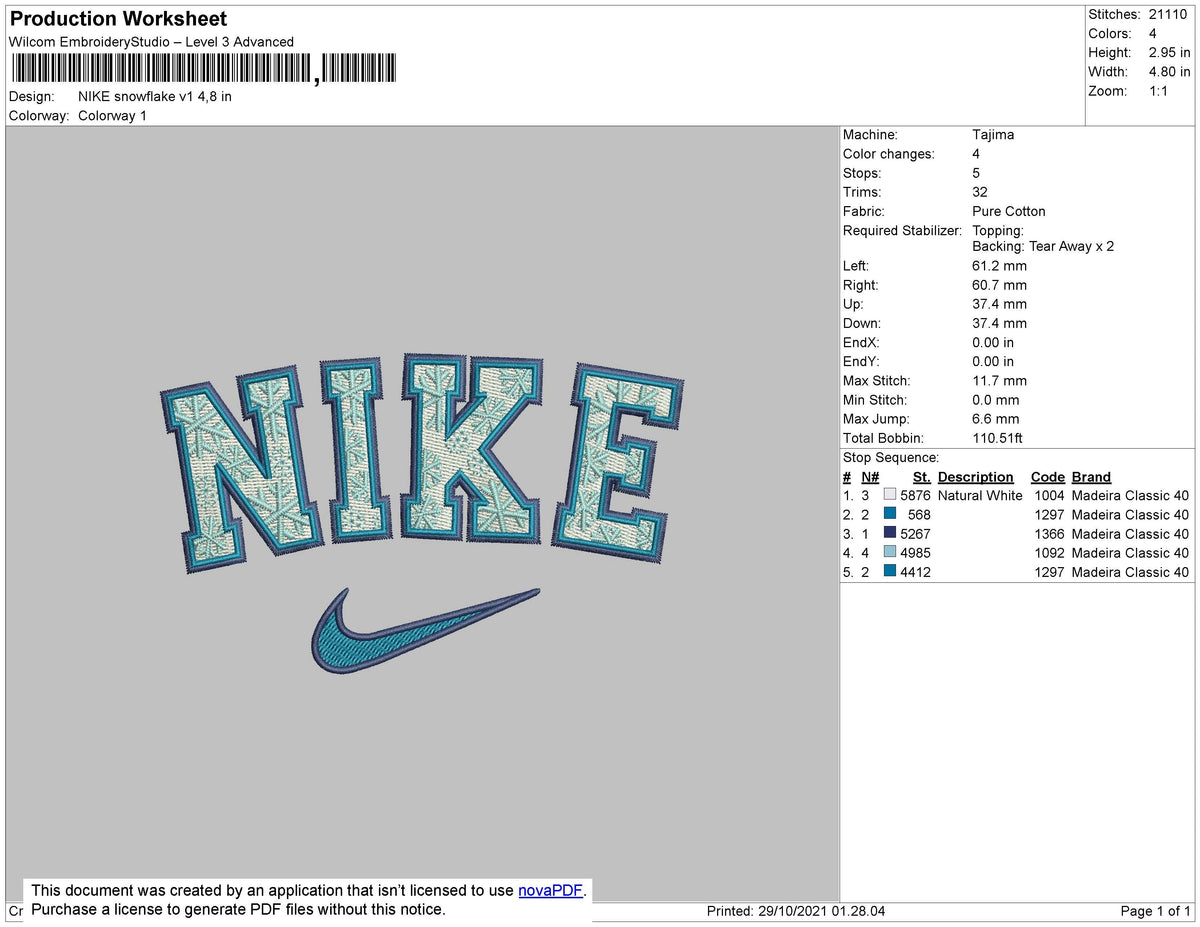Nike Snowflake v1 Embroidery