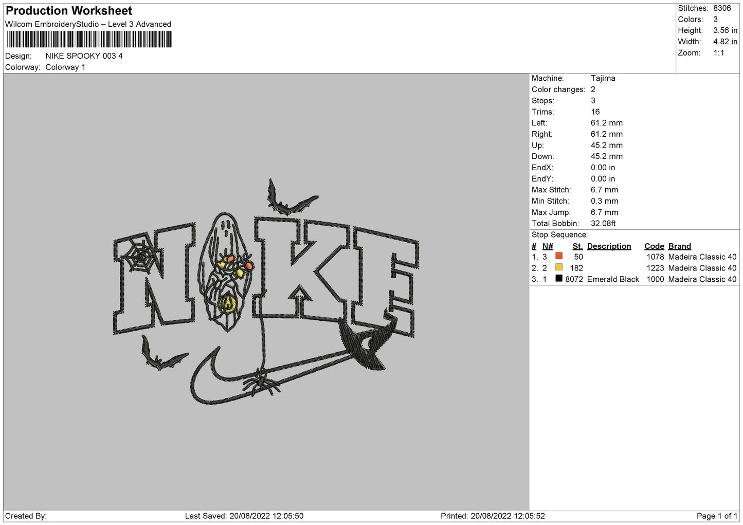 Nike Spooky V3 Embroiery
