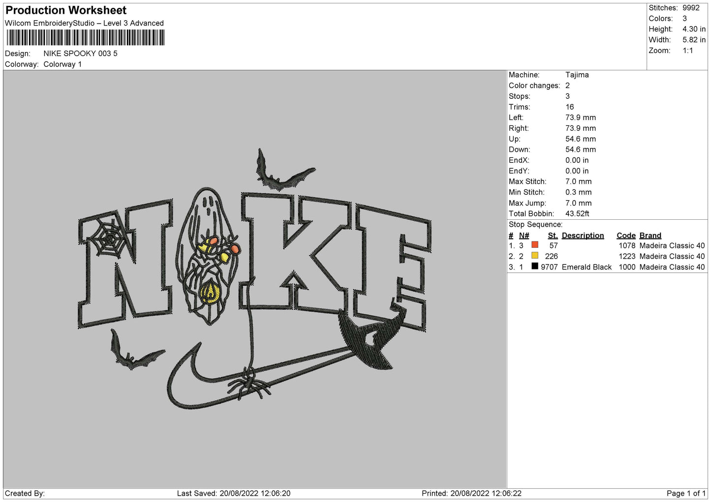 Nike Spooky V3 Embroiery