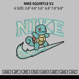 Nike Squirtle V2 Embroidery File 6 sizes