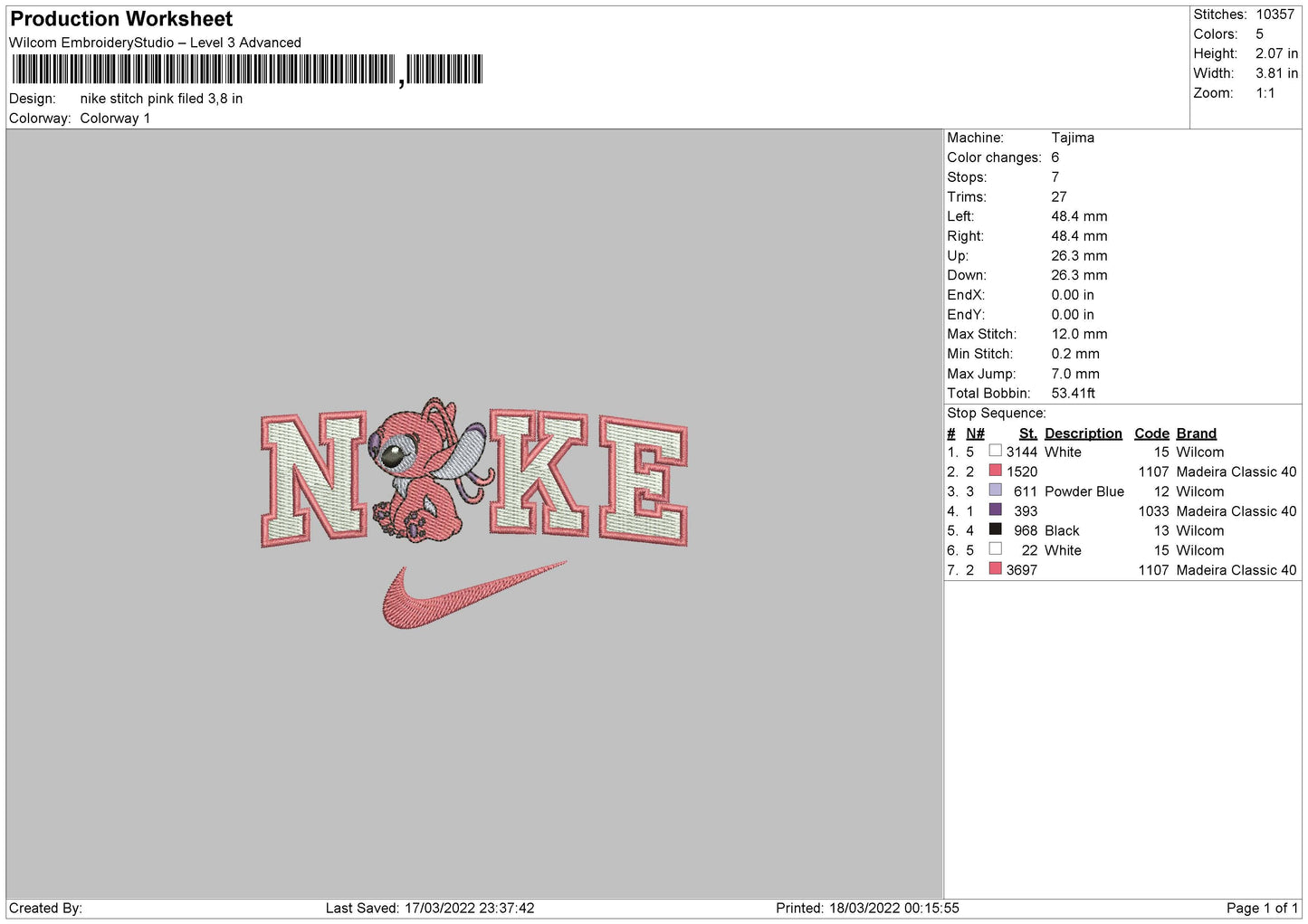 Nike Stitch Pink Fill