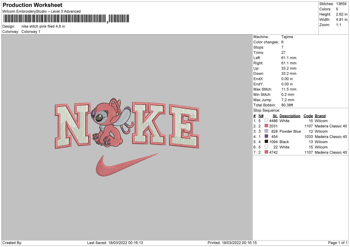 Nike Stitch Pink Fill