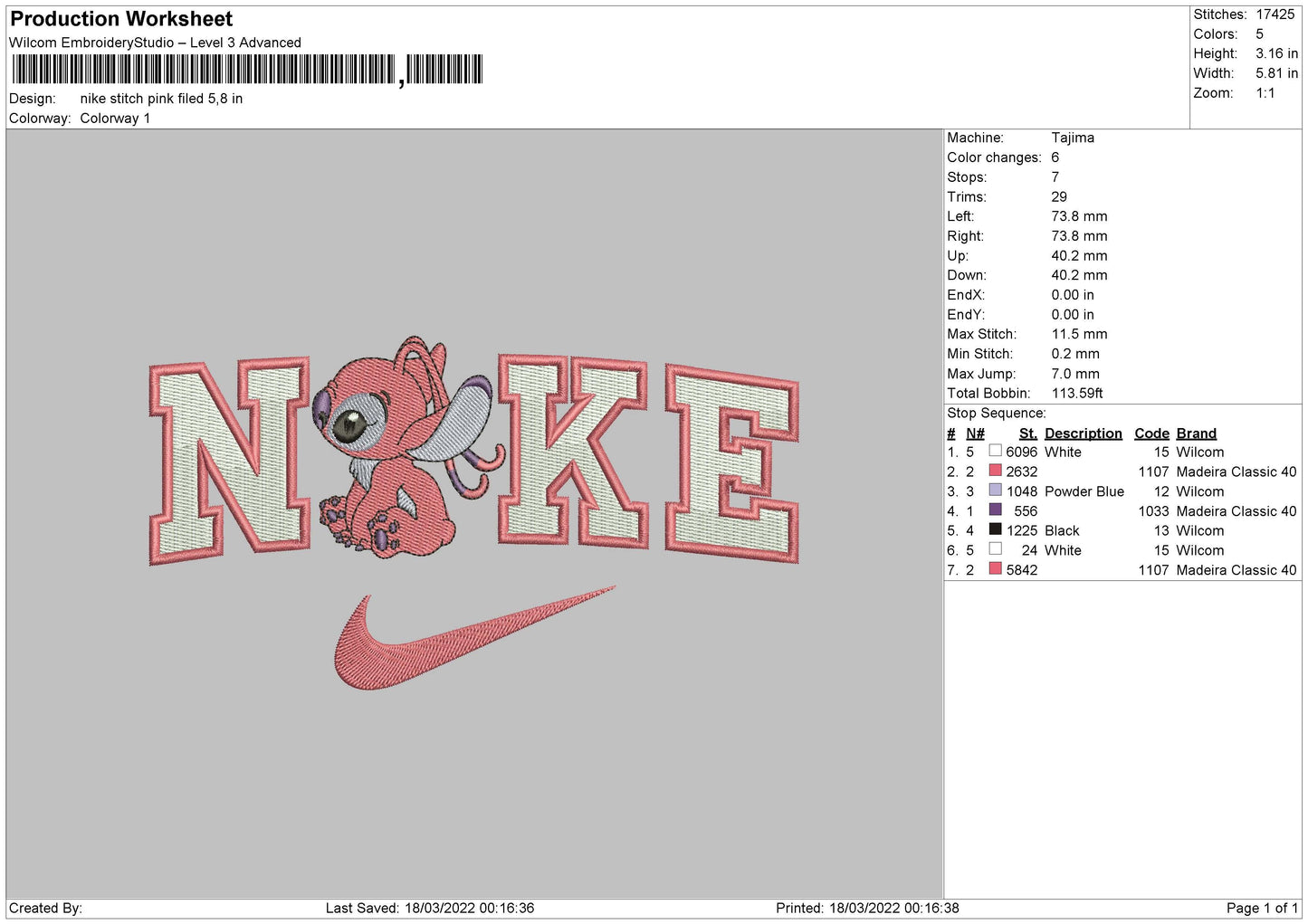Nike Stitch Pink Fill