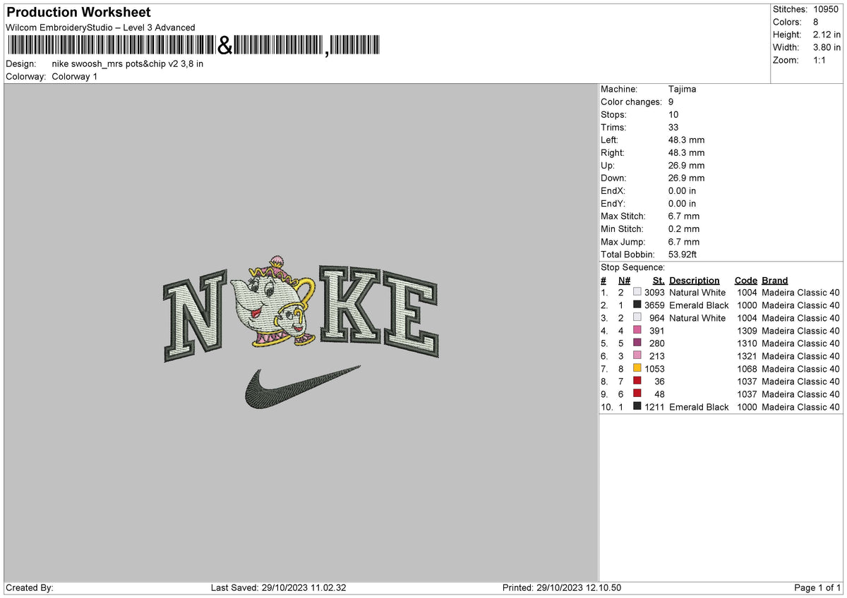 Nike Mrspots v1 Embroidery File 6 sizes