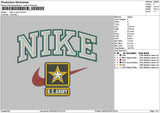 Nike Army 01 Embroidery File 6 sizes