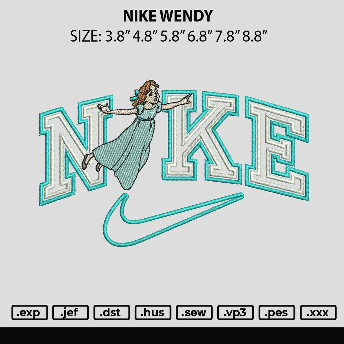 Nike Wendy Embroidery File 6 sizes