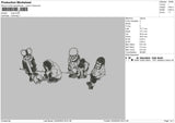 Ninja Squad Embroidery File 6 sizes